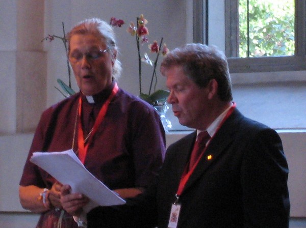 Biskop Caroline Krook och f�rbundsordf�rande Anders Nordberg