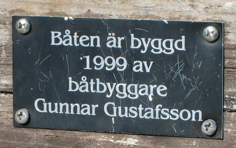 Skylt p sommaskep vid Torpns frjelge i Ydre